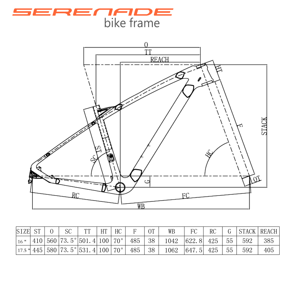 Mtb frame online dimensions