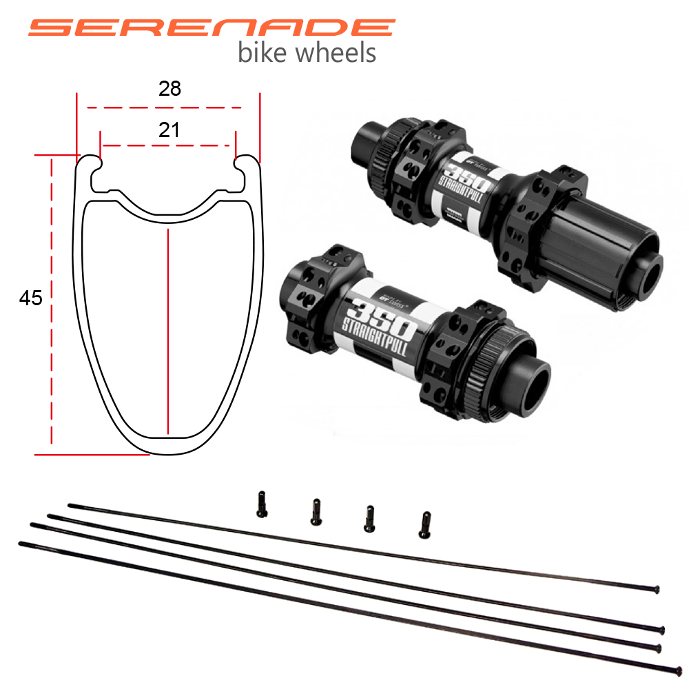 Serenadebikes 45mm tubeless carbon rims 700c Full Carbon Road Wheels With DT350 Hubs  DT350 Hubs 45mm tubeless carbon rims 700c Full Carbon Road Wheels