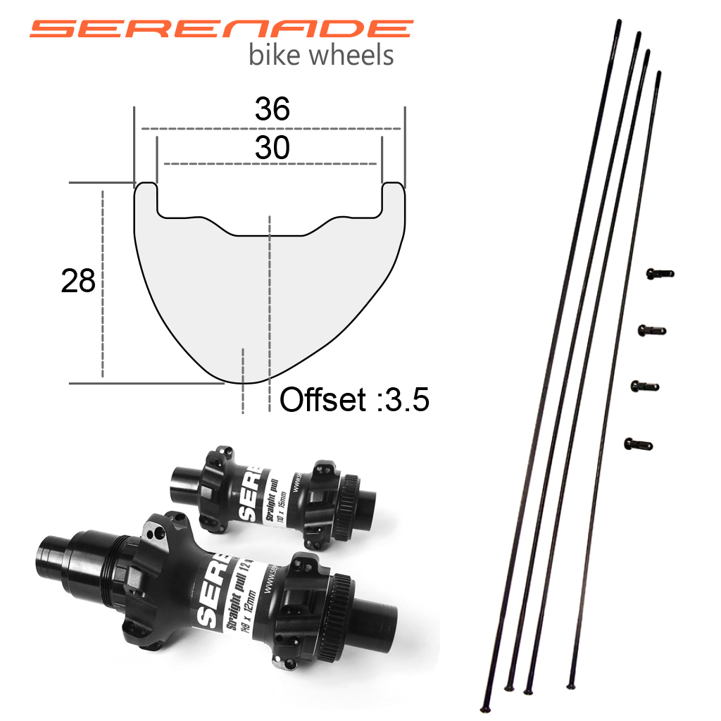 36mm wide carbon mtb bike wheels M60 hub allmoutain xco bike wheelset Serenadebikes M50 29er carbon mountain bike wheels 36mm wide wheelset