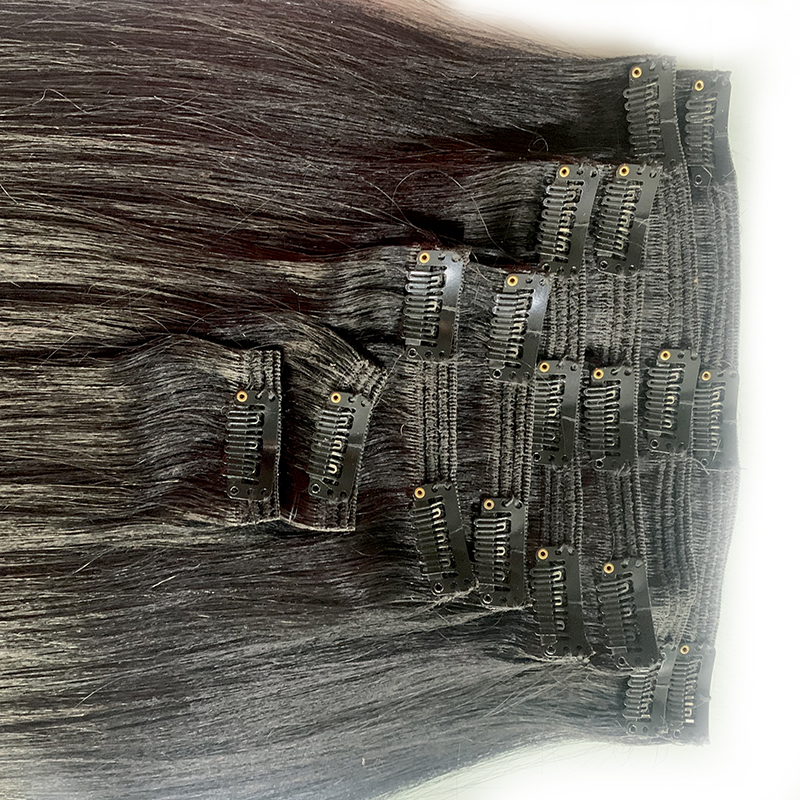 Factory High Quality Clip In Hair Extension 100% Raw Human Hair  clip in human hair extensions 100% natural virgin  