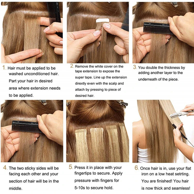 Wholesale Russian Remy Tape Hair Extensions Double Drawn Extensions Double Drawn Tape Hair  