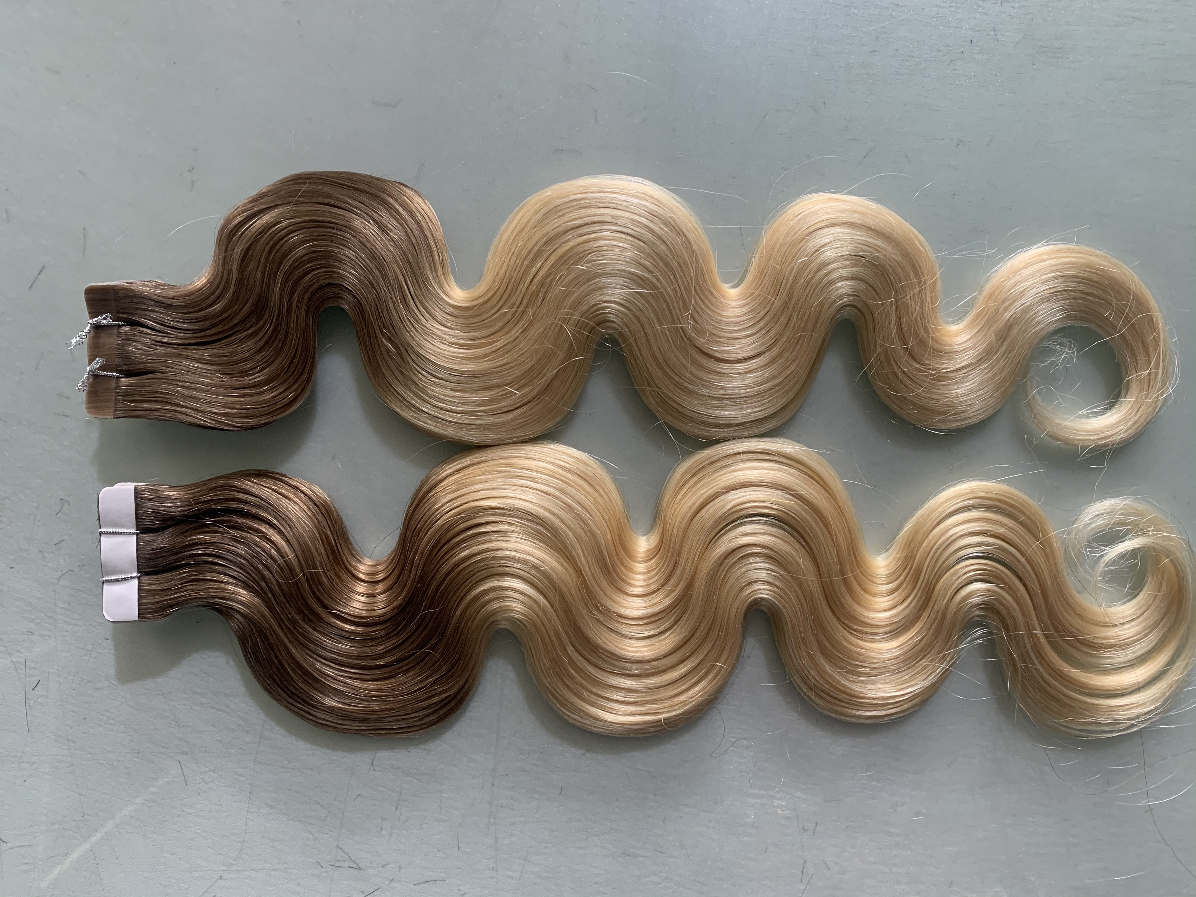 Wholesale Raw Omber Color Body Wave 100% Human European Tape In Human Hair Extensions  