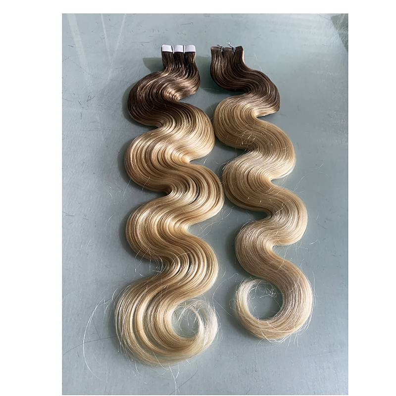 Wholesale Raw Omber Color Body Wave 100% Human European Tape In Human Hair Extensions  