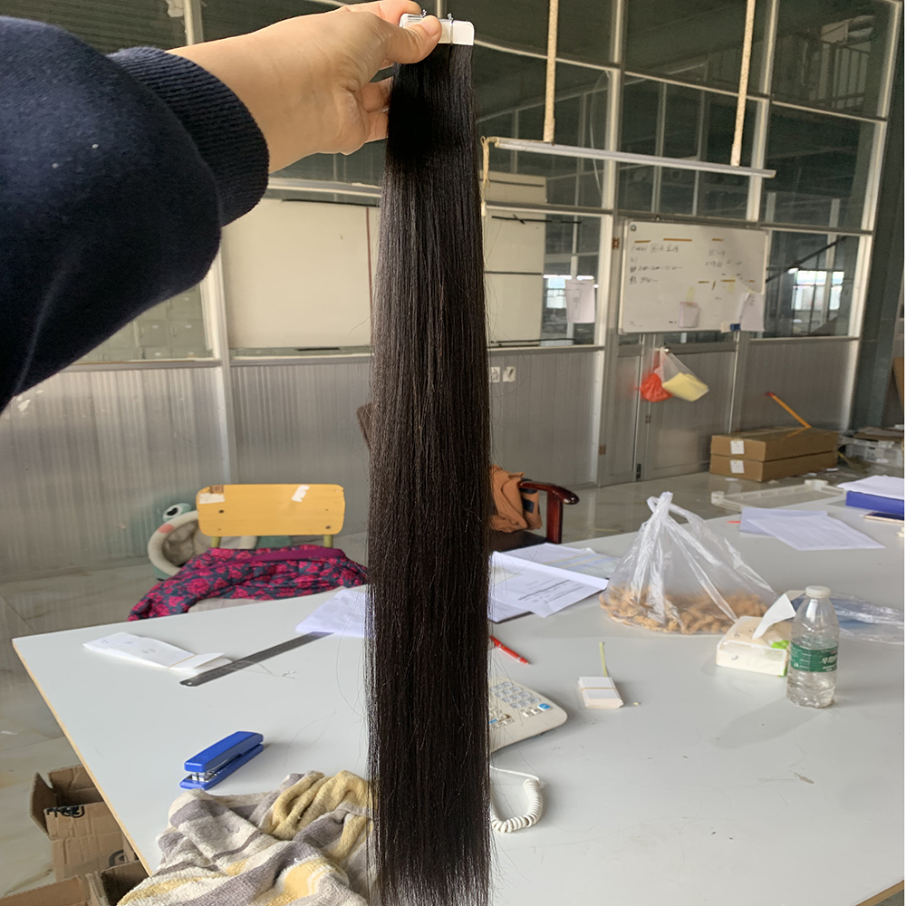 100% Virgin Raw hair Brazilian Human Hair 20pcs Yaki Straight Tape in extensions  