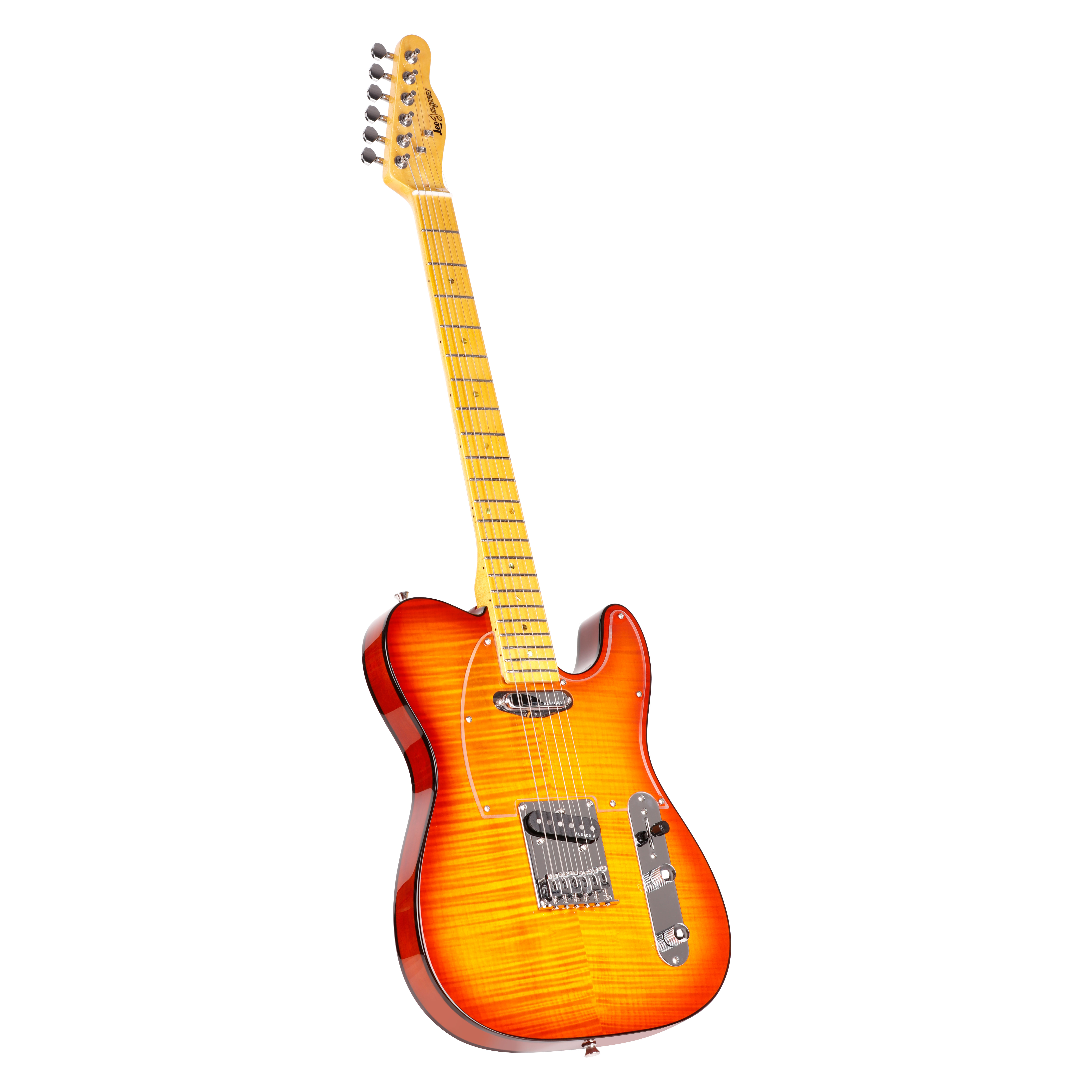 Leo Jaymz TL Style Electric Guitar - Mahogany Body，Maple Neck，High  Transparent Acrylic Pickguard - TE-100pro Alnico V Pickups - Beautiful  Flame Maple 