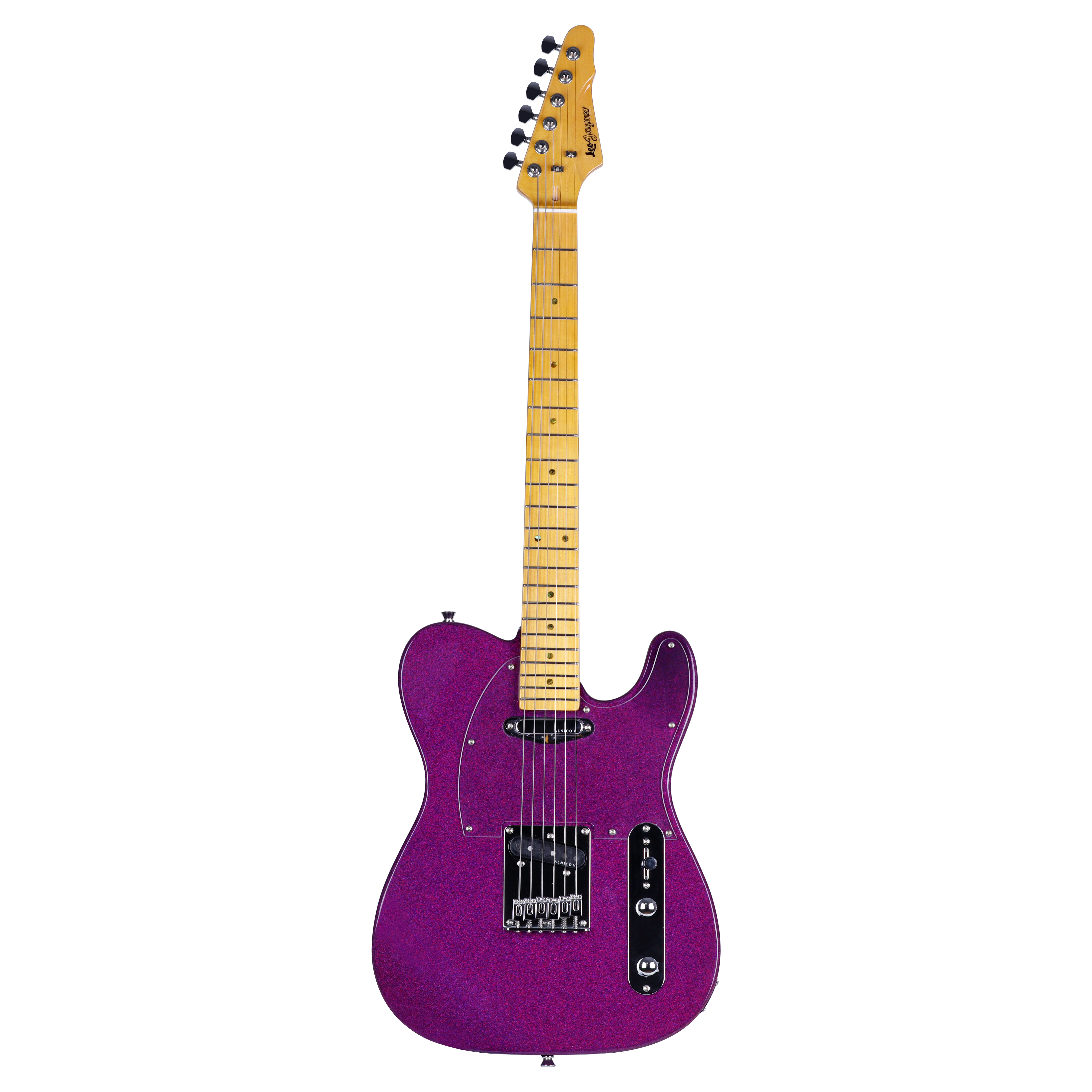 Leo Jaymz TL Style Electric Guitar - Mahogany Body，Maple Neck，High  Transparent Acrylic Pickguard - TE-100pro Alnico V Pickups - Beautiful  Glitter Pink