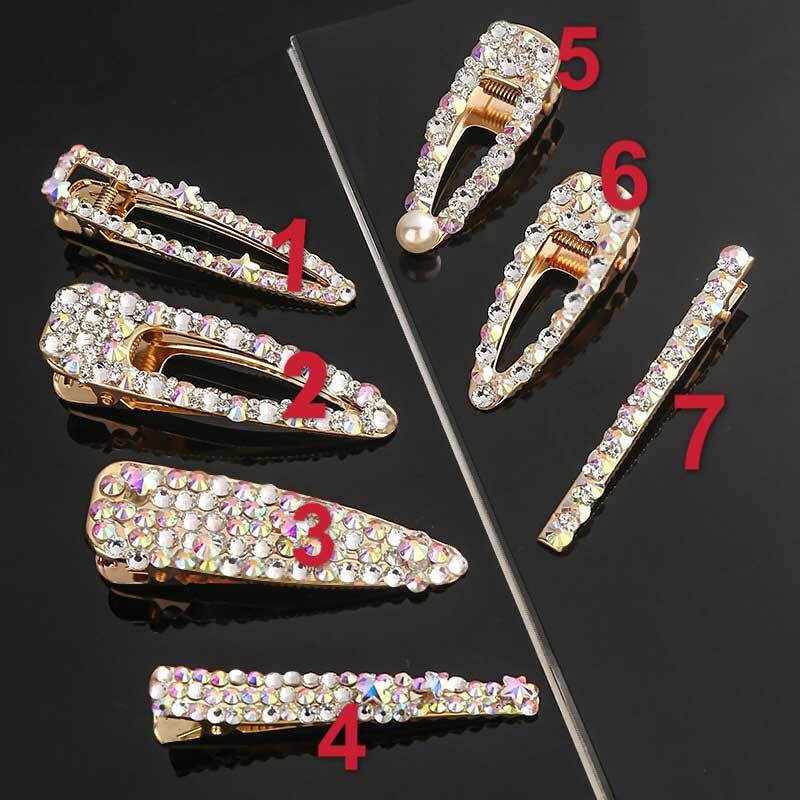 Wholesale Diamond Hair Clips Crystal Rhinestone Barrettes Shiny Hair Pins