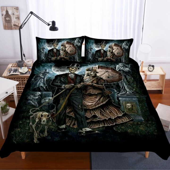 Bedding Sets 3d Skull Digital Printing Wedding Anniversary Bedding Set Duvet Cover Queen King Cool Twin Full Queen King Size Wedding Love Long On Sale - roblox double bedding