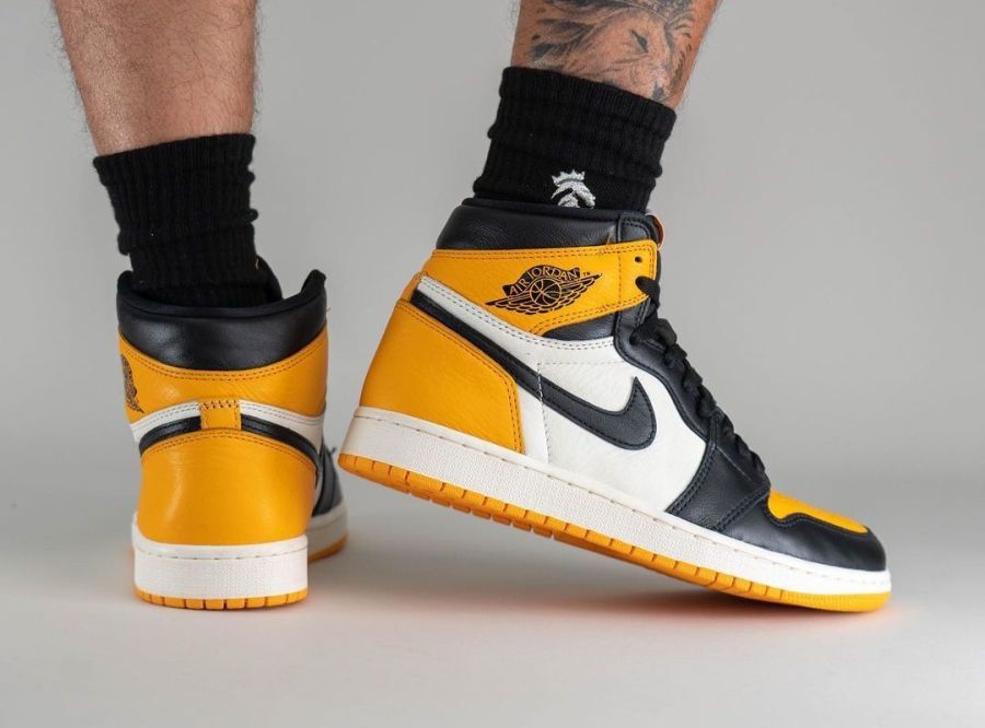The Best Fake Air Jordan 1 Retro High OG Taxi Yellow Toe 555088-711 reps Shoes on BSTsneakers.com