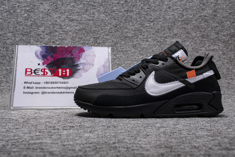 Brandsneakertwins Top Quality Air Max 90 OFF-WHITE Black AA7293-001 (UA Batch) Online Sale 