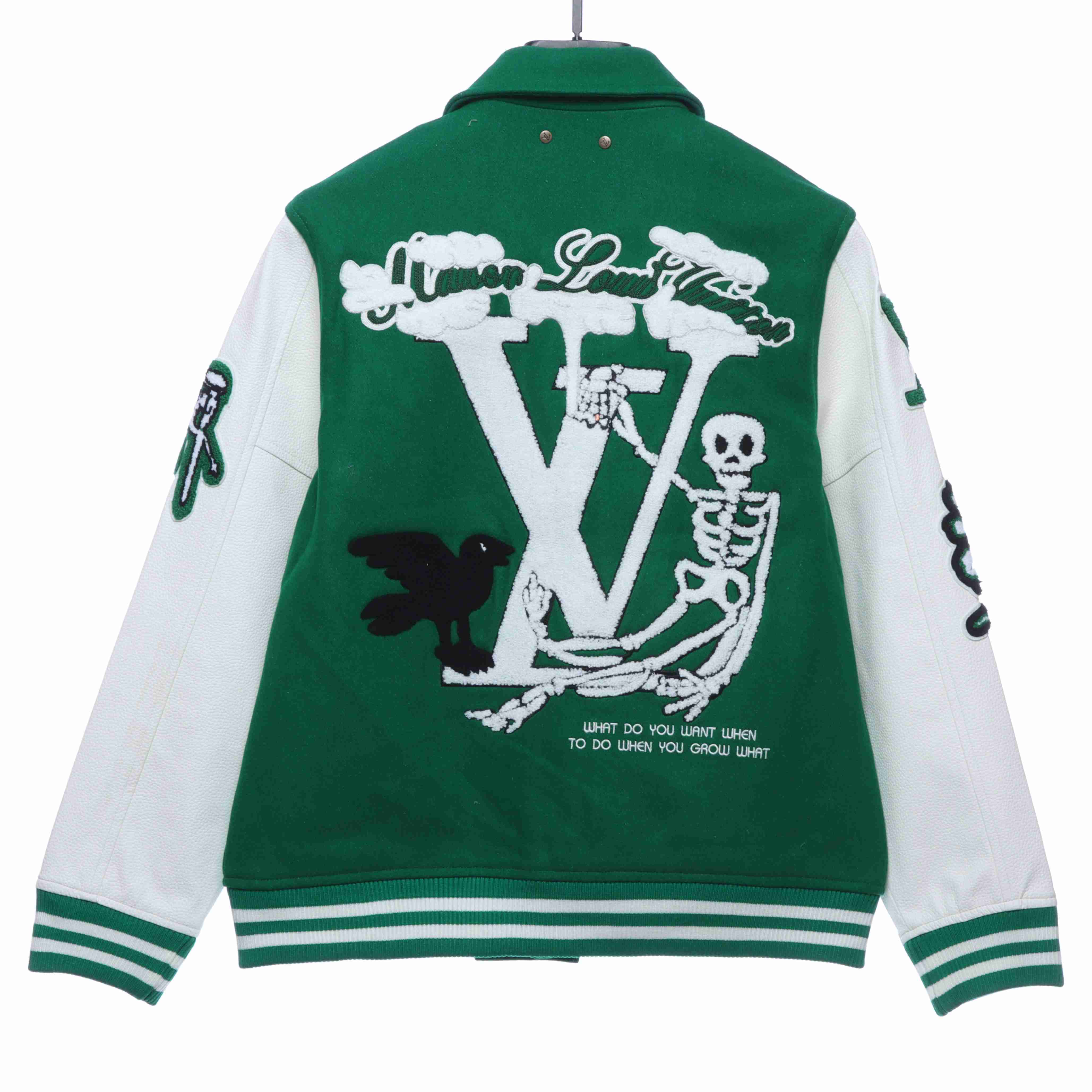 Brandsneakertwins Louis Vuitton Varsity Leather Jacket Green (S M L XL ...