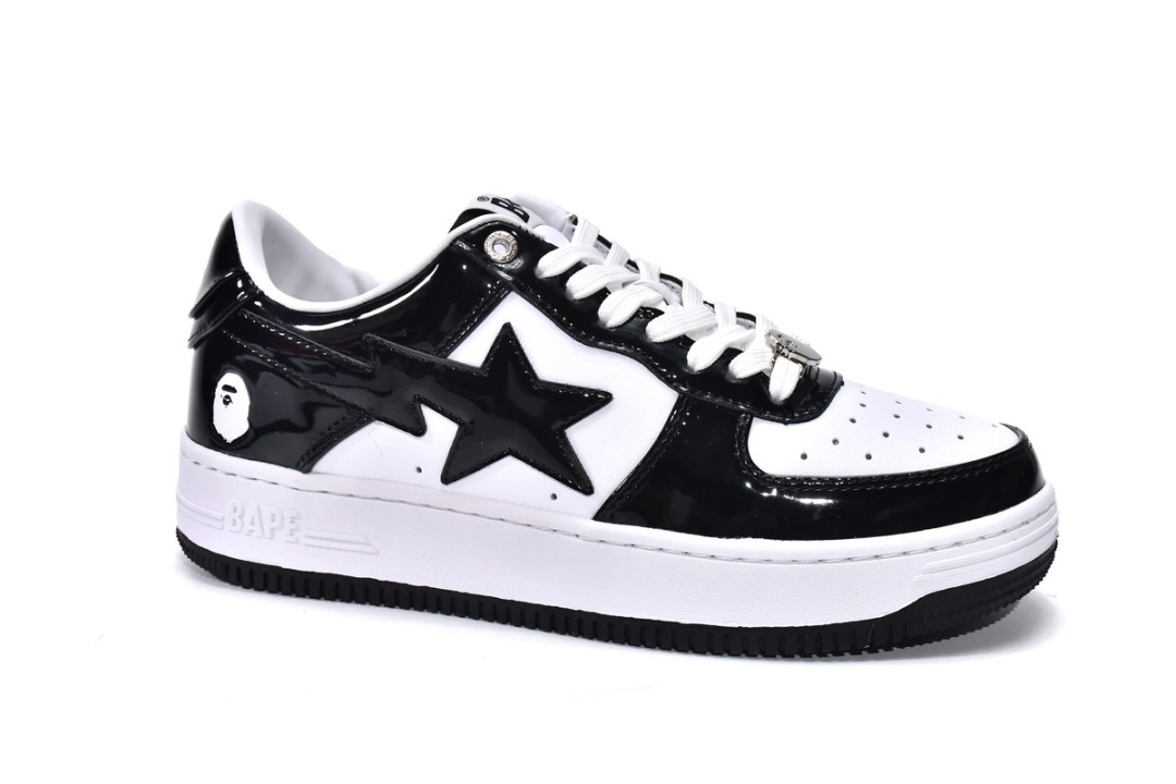 Cheap Fake Bapesta Bathing Ape Bape Sta Low Black White 1H70-191-001 For Sale - bstsneakers.com