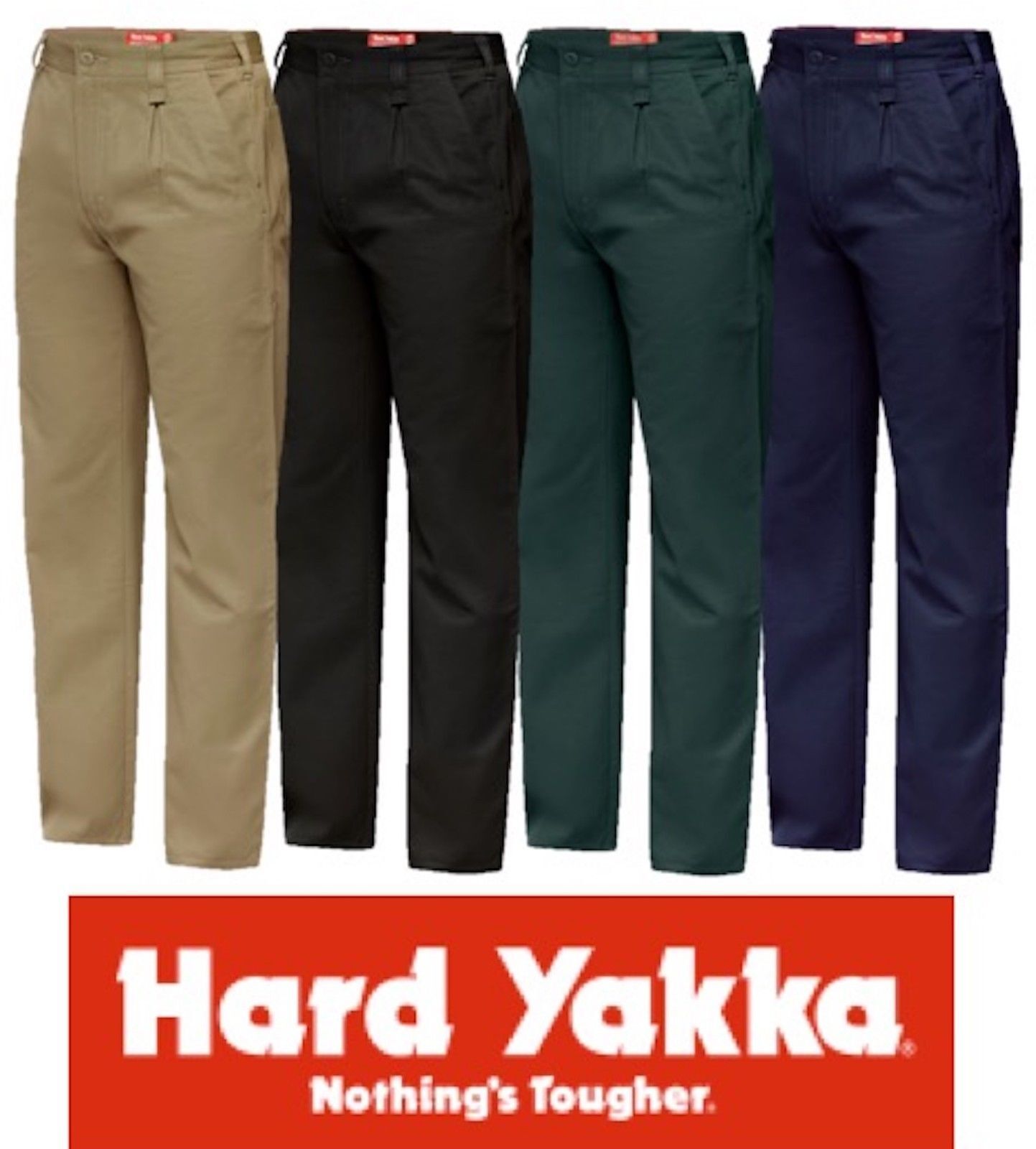 HARD YAKKA MENS "FOUNDATIONS" COTTON DRILL WORK PANTS Y02501
