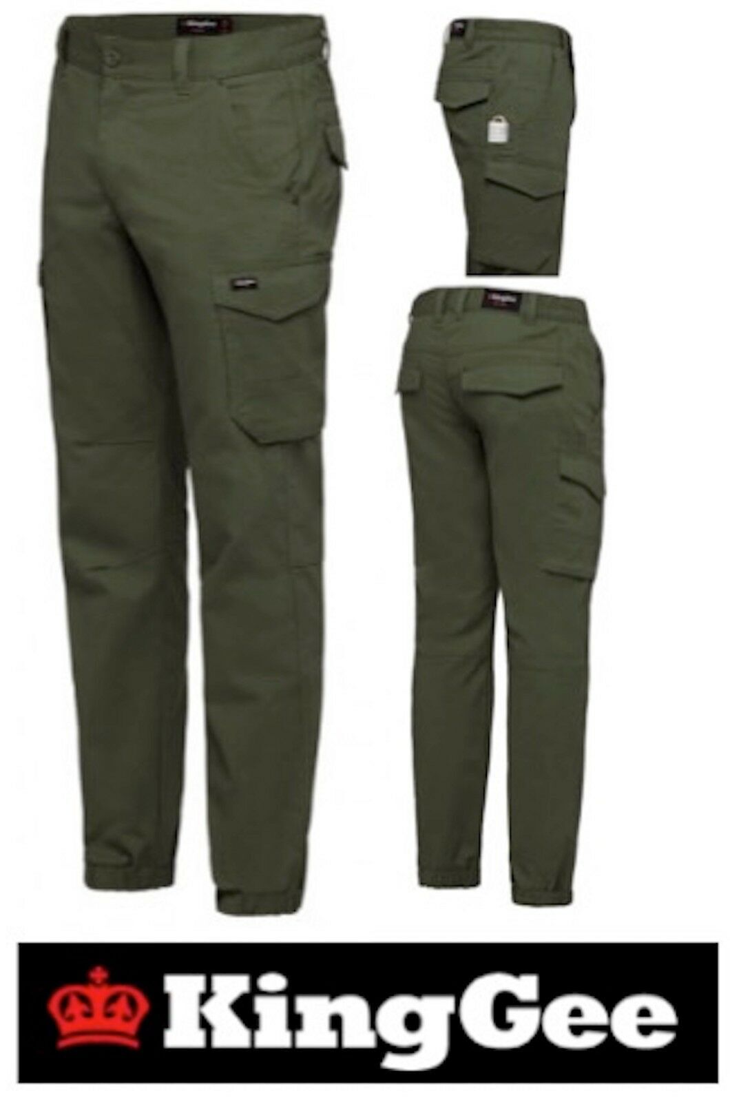 King Gee Men's Tradies Elastic Cuffed Work pants Stretch Trousers K69865