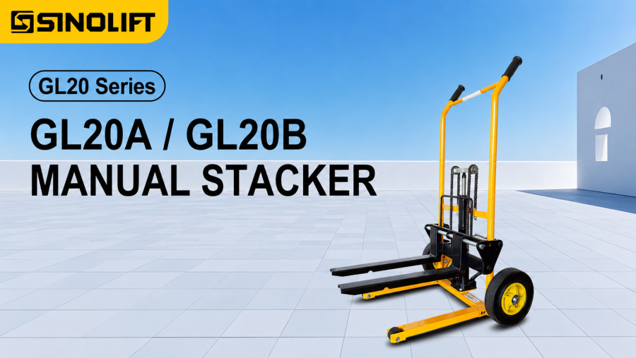 Manual Stacker with Foldable Forks and Detachable Frame