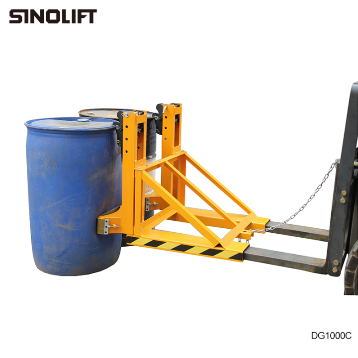 Forklift drum handler sinolift adjustable fork stacker