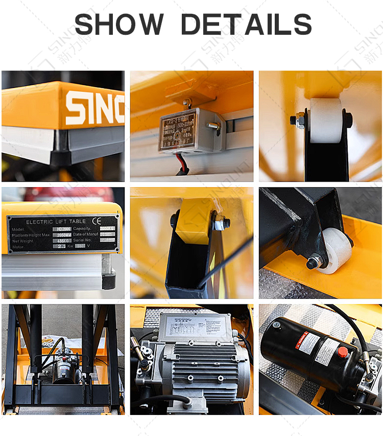 SINOLIFT HW Series Heavy Duty Design Indoor Source Stationary Hydraulic Scissor Electric Lift Tables Scissor Lifting Pla