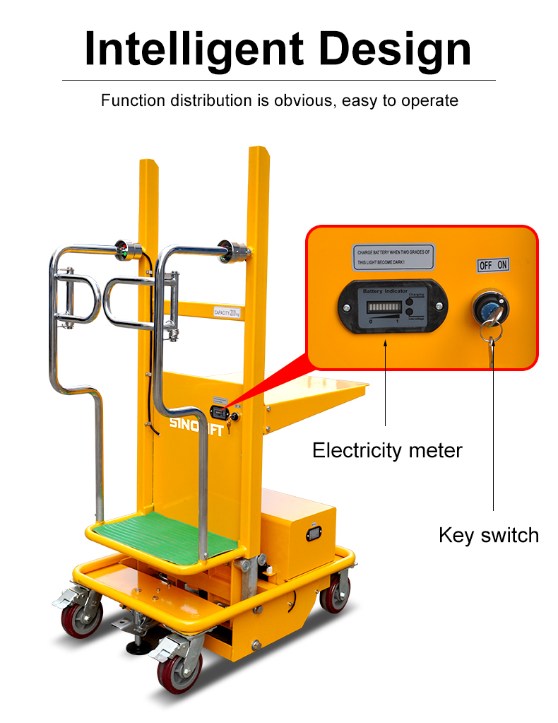 WF Semi-Electric Order Picker Semi Electric Order Picker With Two Parking Brakes Capacity 200kg