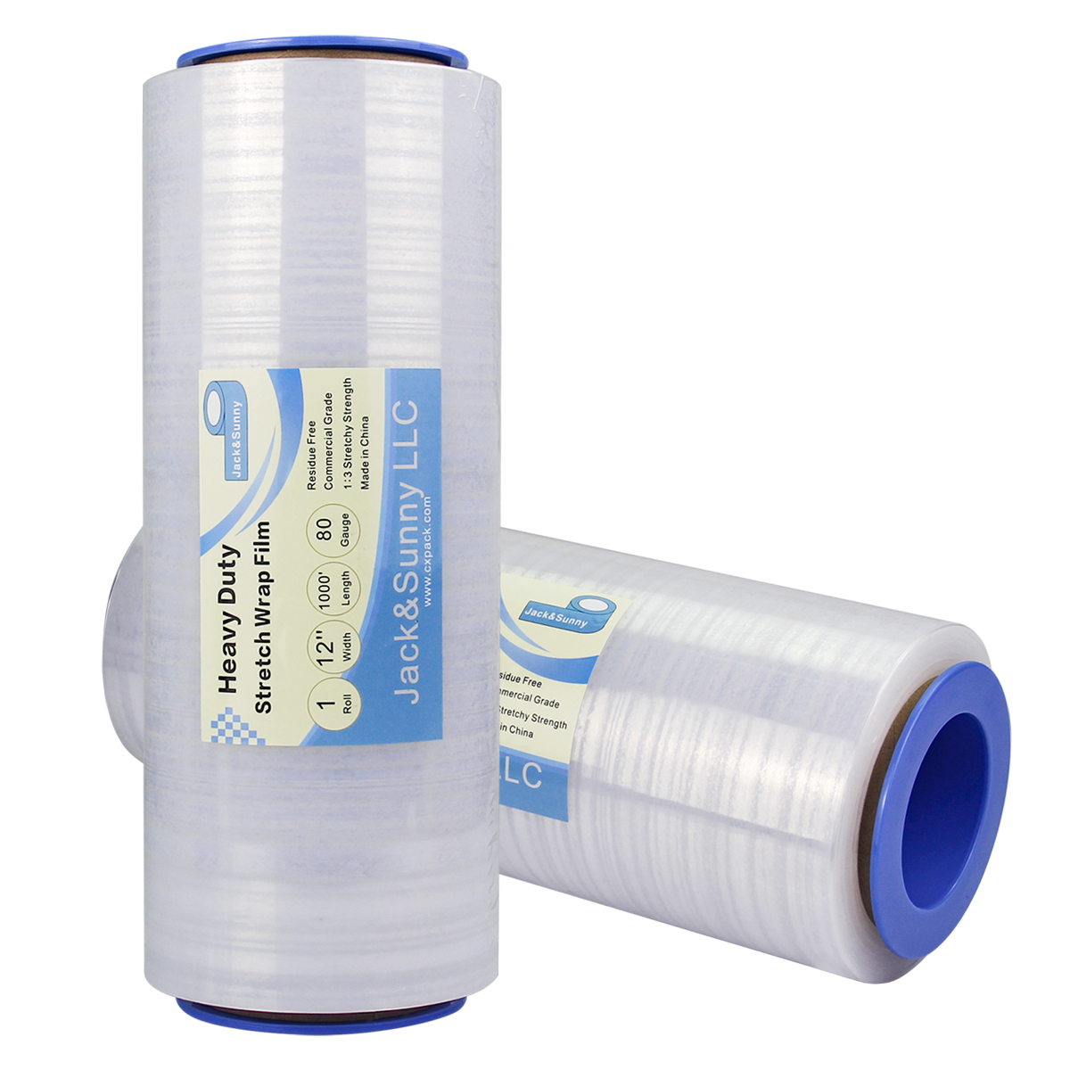 Stretch Wrap Industrial Strength Extra Thick 12" x 1000 Ft 80Guage with Hand Saver Dispenser