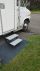 His steps are great and very strong! I have a very old RV and it only had a single step but it was always much higher than it should have been. I decided to order a two-step so it would be easier to get in and out. Other than a few modifications to my old camper where they mount the stairs themselves are very strong, they open and close very easily and they are well made. The only other addition I did was to put an adjustable platform under the step when I use it because my camper only has a plywood base for the steps to attach to so when I stand on the first step I can see the plywood flexing. I decided to put two adjustable bases under the first step and it works great and it's very solid. The stairs are a standard measurement for replacement of most RV and camper steps but my steps were slightly wider than the base of this one so I needed to drill new holes. I used 3/8" stainless steel nuts and bolts to install them and I'm very happy with the end result.