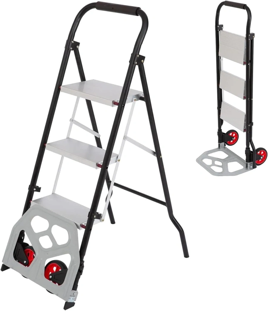 Why a Folding Step Stool-Dolly Cart Combo Is the Best Multi-Use Tool for Home and Office