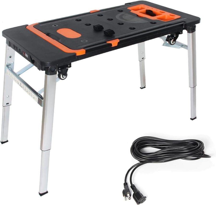 LEADALLWAY 7-in-1 Work Stool Review: Adjustable Height, USB Charging, Power Outlet & 550 lbs Capacity