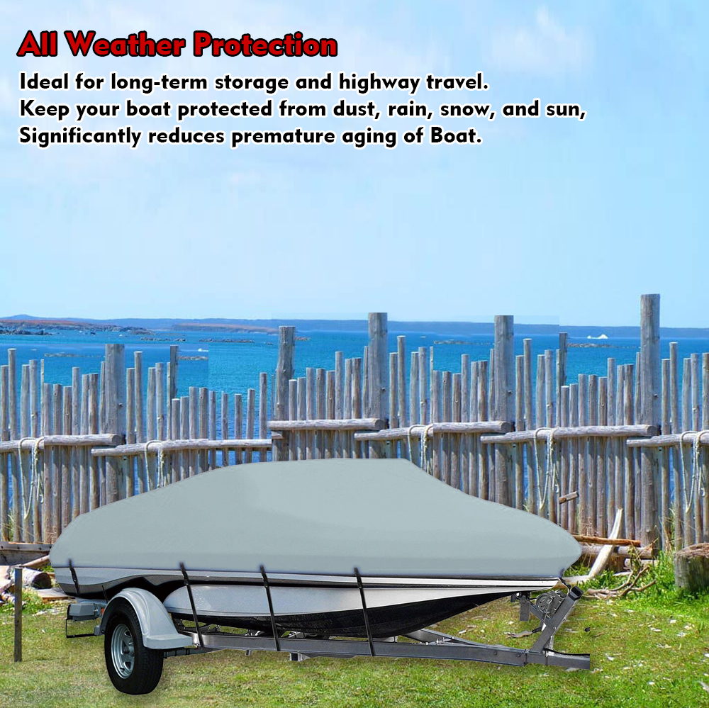 Sports & Outdoors Boat Covers KEMIMOTO Heavy Duty Boat Cover Bass Boat
