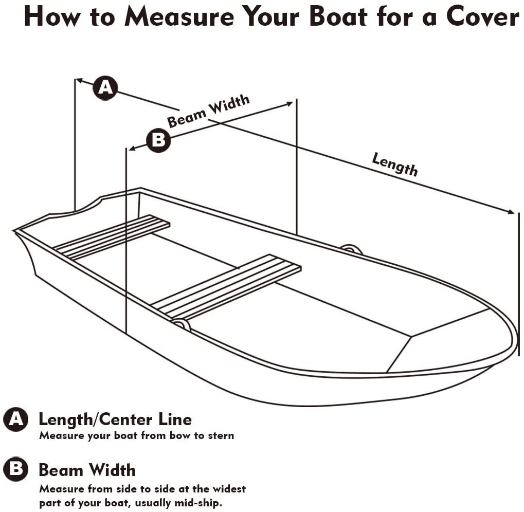 LEADALLWAY Heavy Duty 600D Polyester Cover Marine Grade Trailerable Boat Cover,Fits V-Hull Tri-Hull Runabouts and Bass Boats 