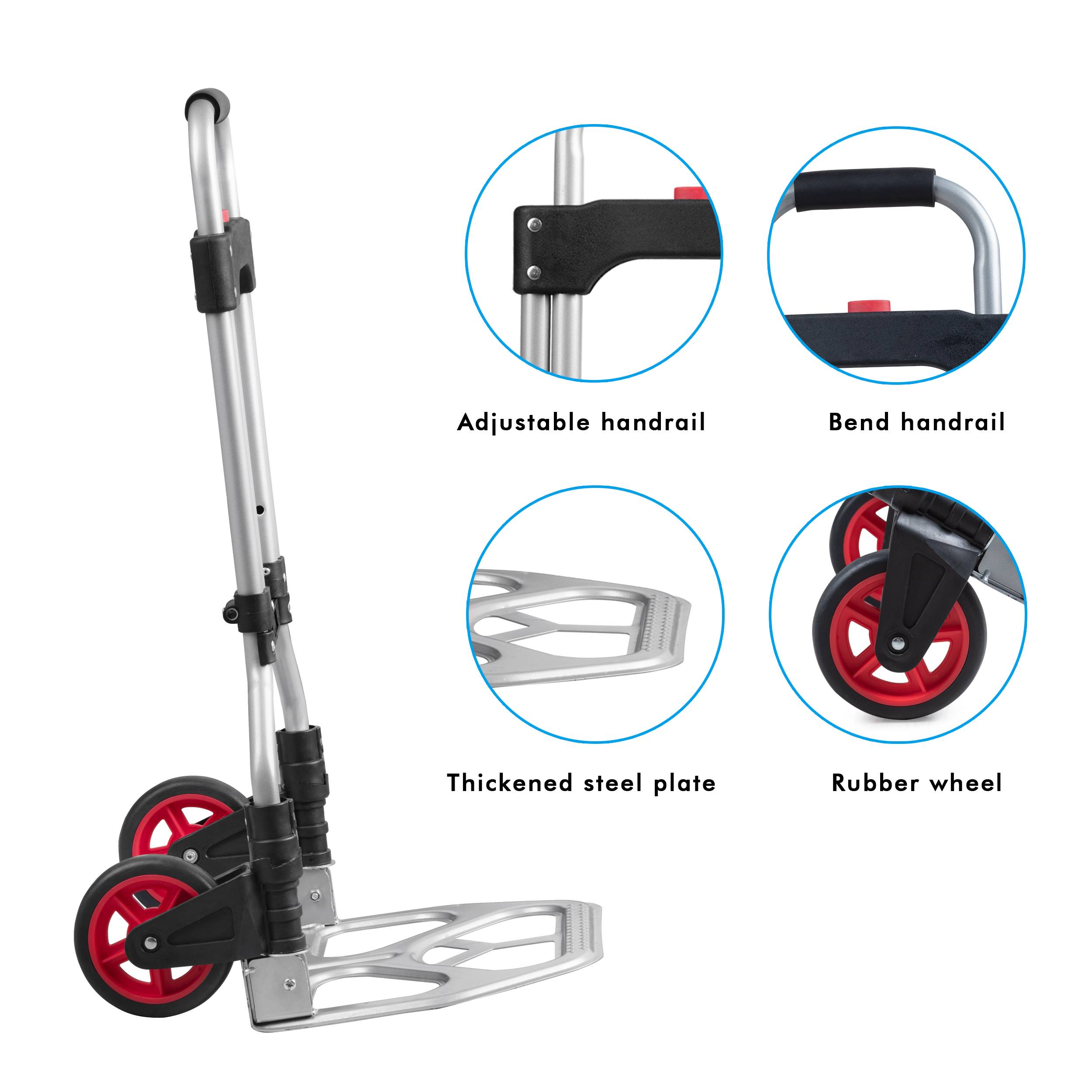 LEADALLWAY Platform Truck Large Size Hand Truck Foldable Dolly Cart for  Moving Easy Storage and 360 Degree Swivel Wheels 880lbs Weight Capacity