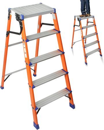 Step Ladder A Good Helper For Professional Construction Workers At
