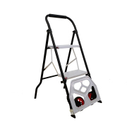 LEADALLWAY Hand Truck 2 Step Ladder Multifunction 2-in-1 Collapsible Dolly