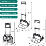LEADALLWAY Stair Climbing Cart Aluminum Alloy Portable Climbing Cart 6 Crystal Wheels All Terrain Stair Climbing Hand Truck with Climbing Ropes