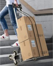 LEADALLWAY Stair Climbing Cart Aluminum Alloy Portable Climbing Cart 6 Crystal Wheels All Terrain Stair Climbing Hand Truck with Climbing Ropes