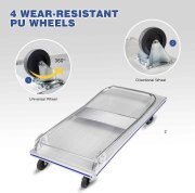 LEADALLWAY Platform Truck 48" L X 24" W Super Large Foldable Push Cart Aluminum Alloy Platform Cart with 4-Wheel 1000lbs