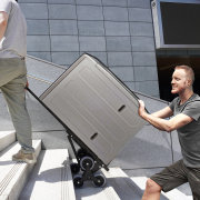 LEADALLWAY Stair Climbing Cart Heavy Duty 330lb Capacity,All Terrain Portable Folding Stair Climber Hand Truck with 8 Wheels Suitable for Small Refrigerators Washing Machines