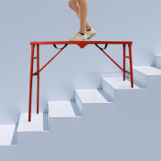 LEADALLWAY Scaffolding Platform 770 LBS Capacity 58x11x30'' Folding Adjustable Portable Work Platform Ladder,Red