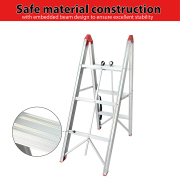 LEADALLWAY Step Ladder 3 Step Folding Compact Ladder Aluminum A Frame Foldable Twin Front Step Stool, EN131 Certified, 330lb Capacity