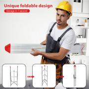 LEADALLWAY Step Ladder 3 Step Folding Compact Ladder Aluminum A Frame Foldable Twin Front Step Stool, EN131 Certified, 330lb Capacity
