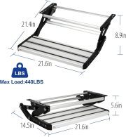 LEADALLWAY RV Step Camper Stair Folding Manual Single Drop Down Steps