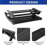 LEADALLWAY RV Step Camper Stair Folding Manual Single Drop Down Steps,Black