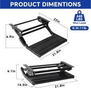 LEADALLWAY RV Step Camper Stair Folding Manual Single Drop Down Steps,Black