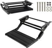 LEADALLWAY RV Step Camper Stair Folding Manual Single Drop Down Steps,Black