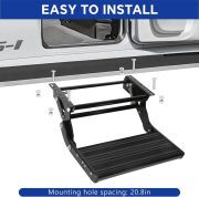 LEADALLWAY RV Step Camper Stair Folding Manual Single Drop Down Steps,Black