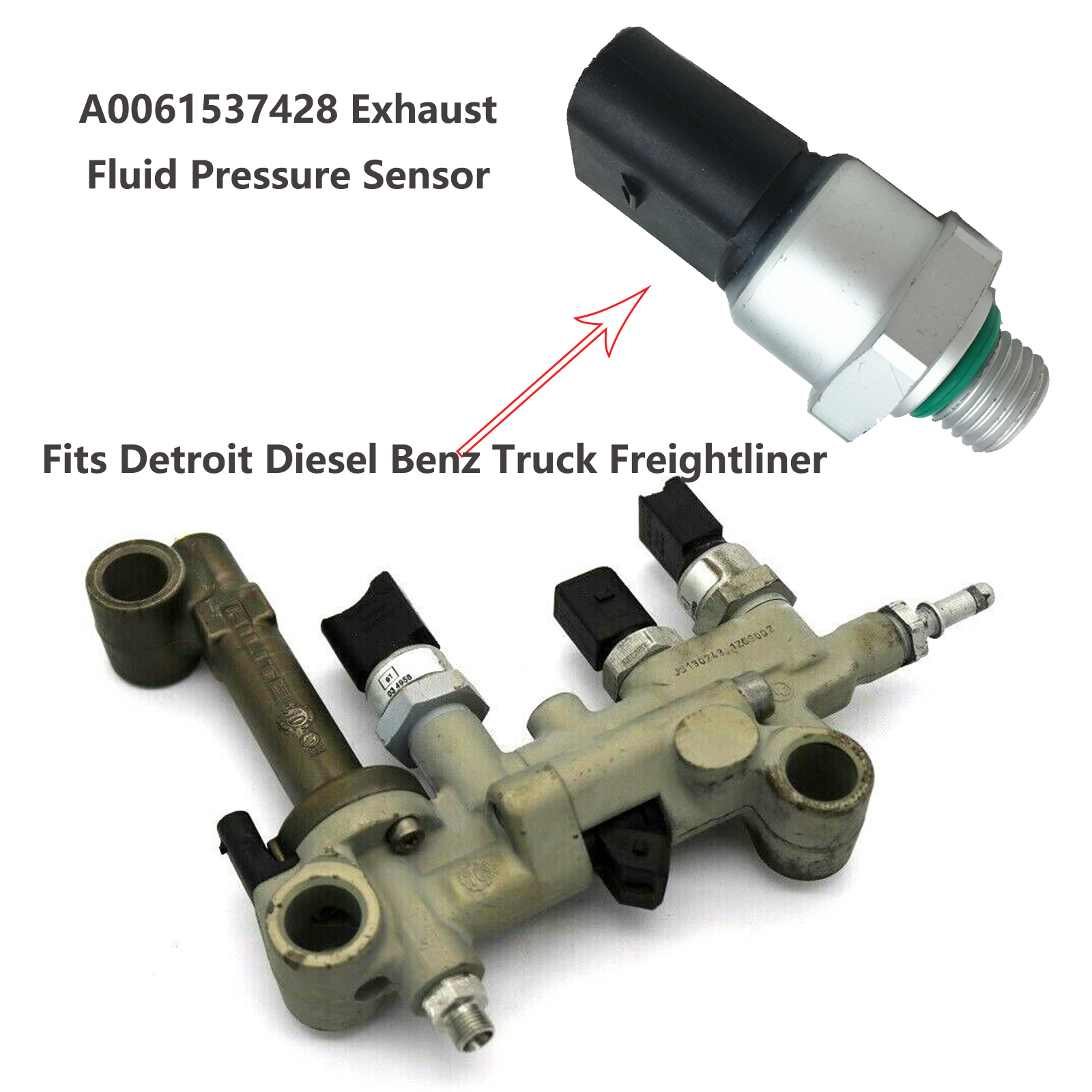 kmsensor A0061537428 Exhaust Fluid Pressure Sensor Fits Detroit Diesel