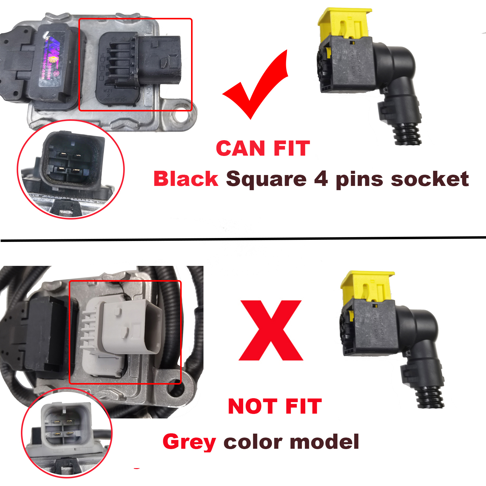 Square 4 PINS Connect Harness Plug Socket Wiring Pigtail fits Nitrogen ...