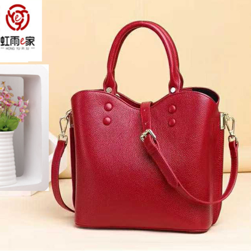 2019 autumn new bag European and American fashion first layer cowhide handbags handbag shoulder Messenger bag