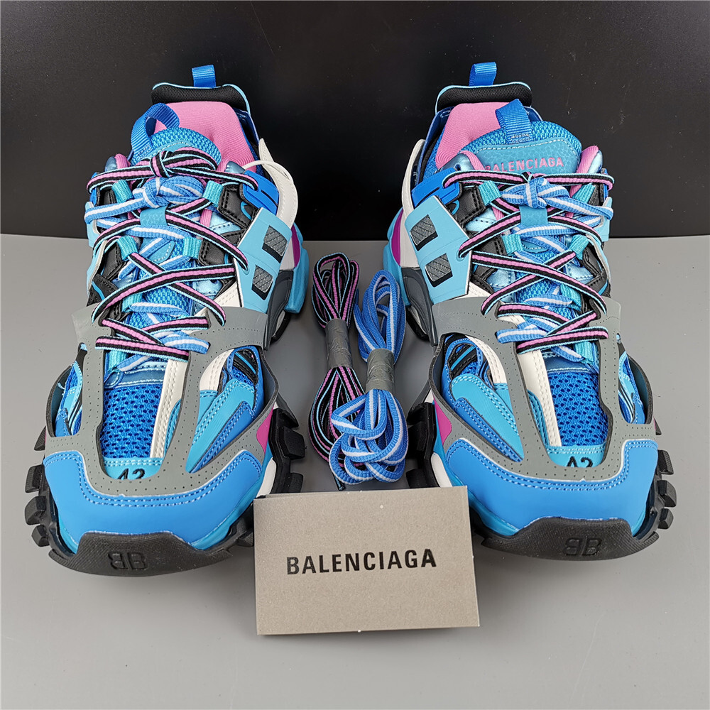 pink and blue balenciaga runners