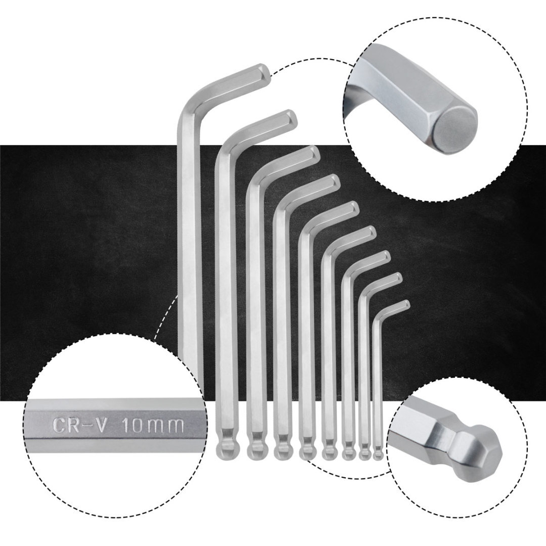 Cheap ballpoint hex key set durable allen key set argos