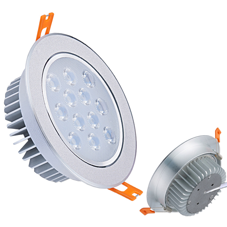 LUMINTURS LED Ceiling Downlight - Recessed Round Lamp, Aluminum, Warm White/Pure White, 1W-27W