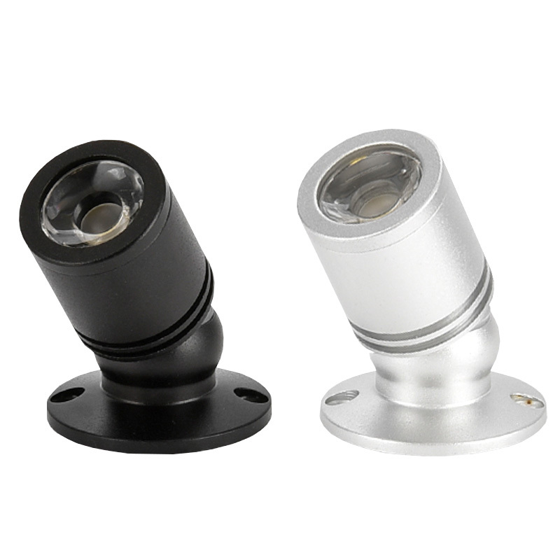 LUMINTURS 3W Three Heads LED Wall Mount Spotlight Adjustable Picture Light Plug In Lamp On/Off Button Cabinet Black Finish Pure White